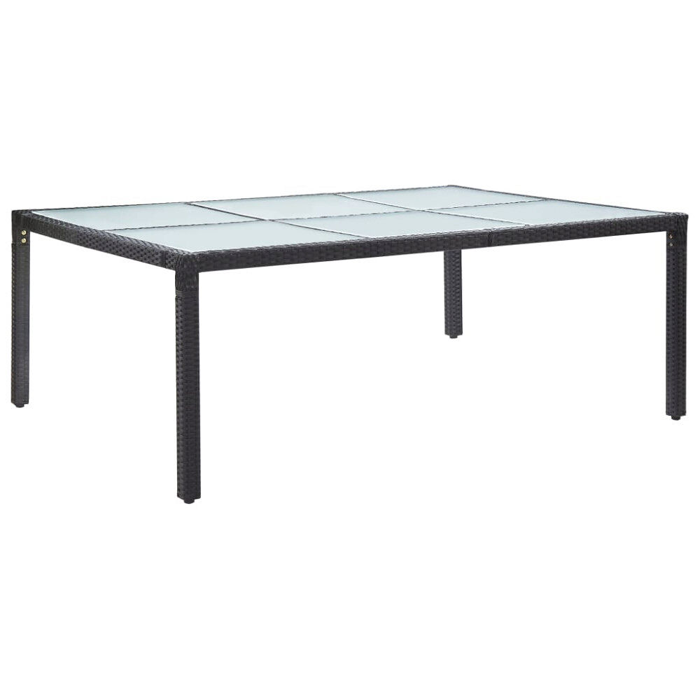 vidaXL Matbord för trädgården svart 200x150x74 cm konstrotting