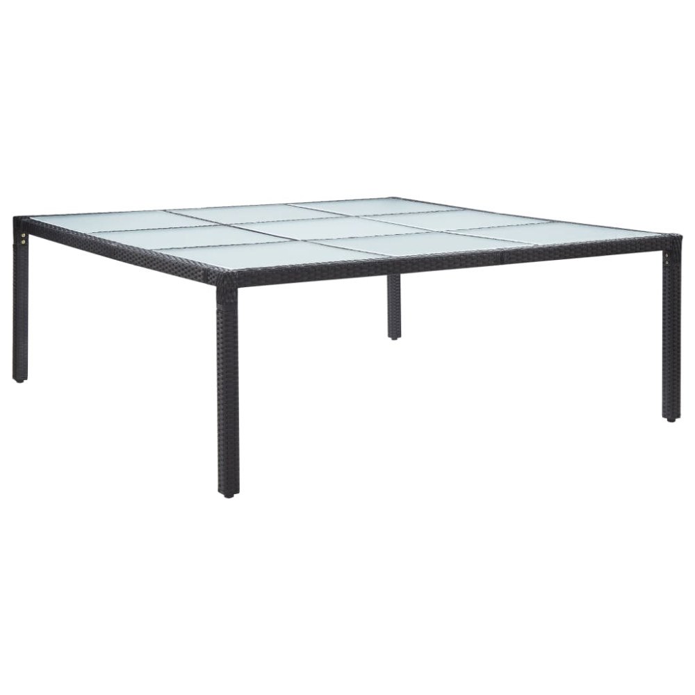 vidaXL Trädgårdsbord svart 200x200x74 cm konstrotting