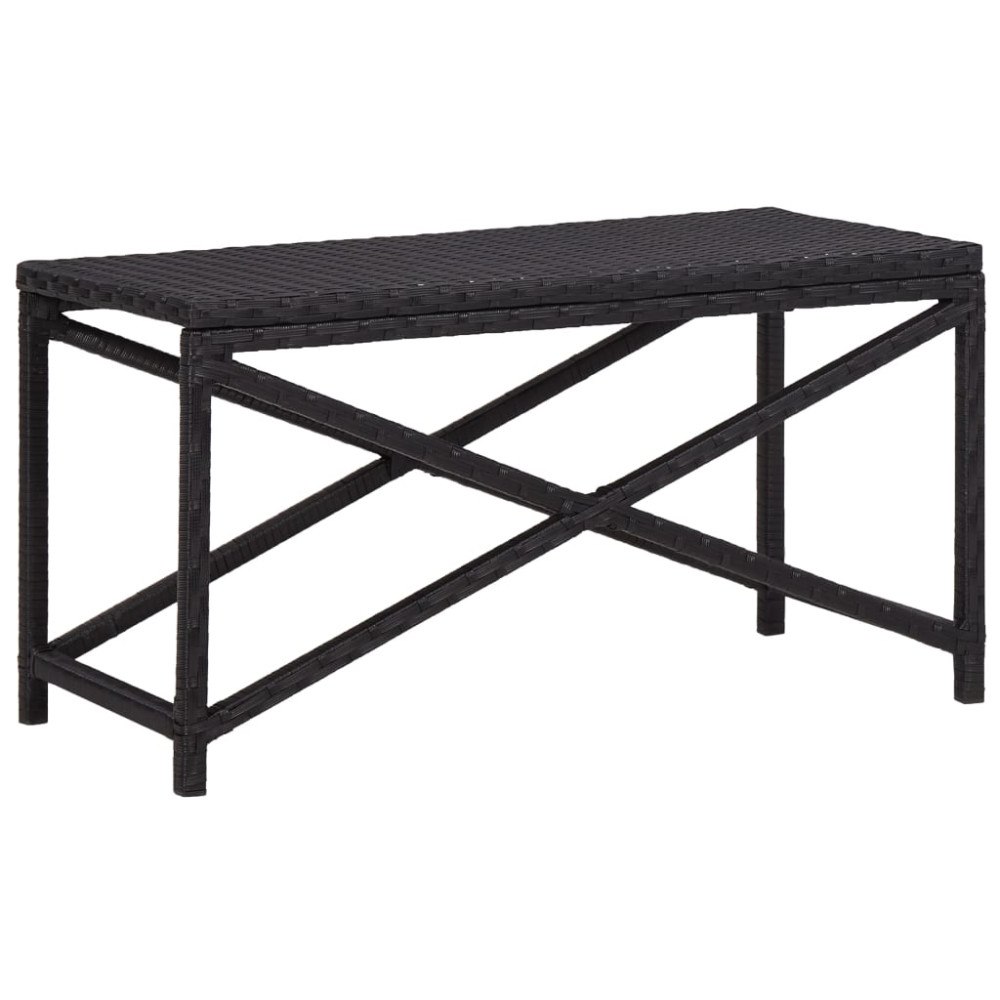 vidaXL Trädgårdsbänk 80 cm konstrotting svart