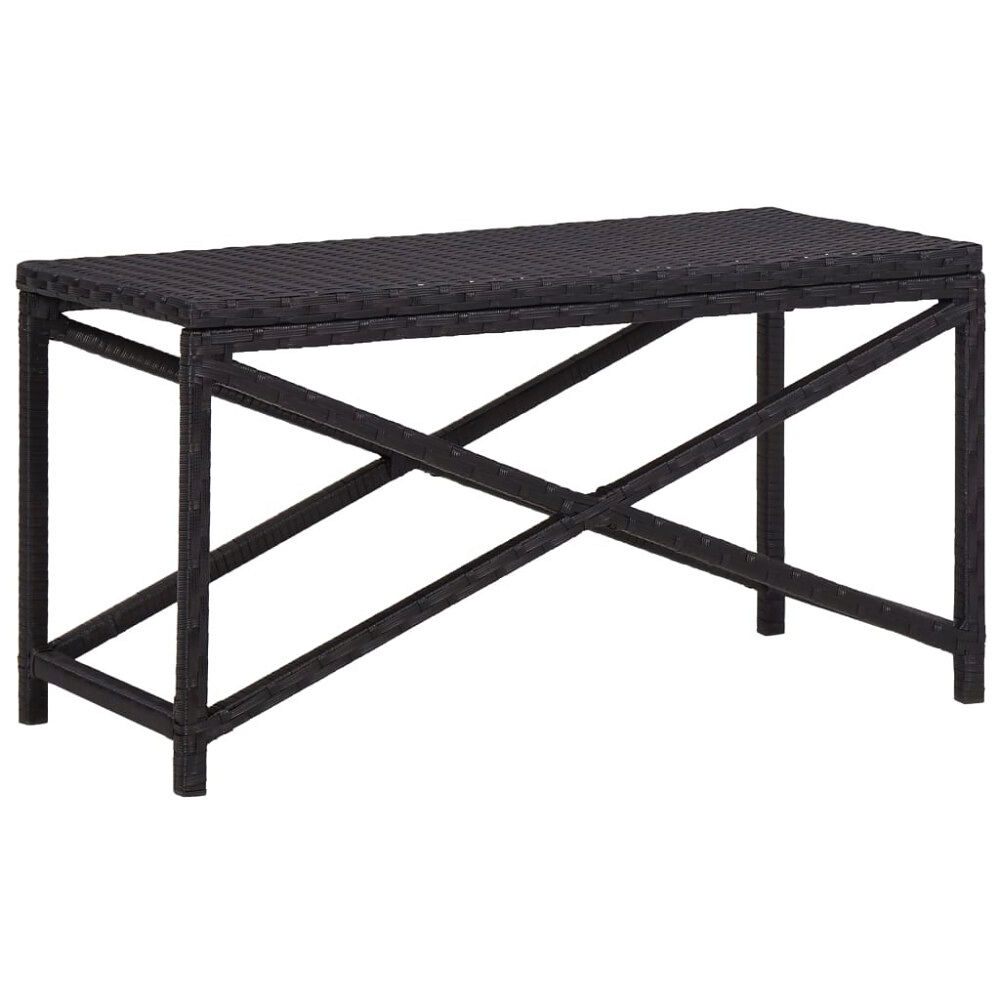vidaXL Trädgårdsbänk 80 cm konstrotting svart