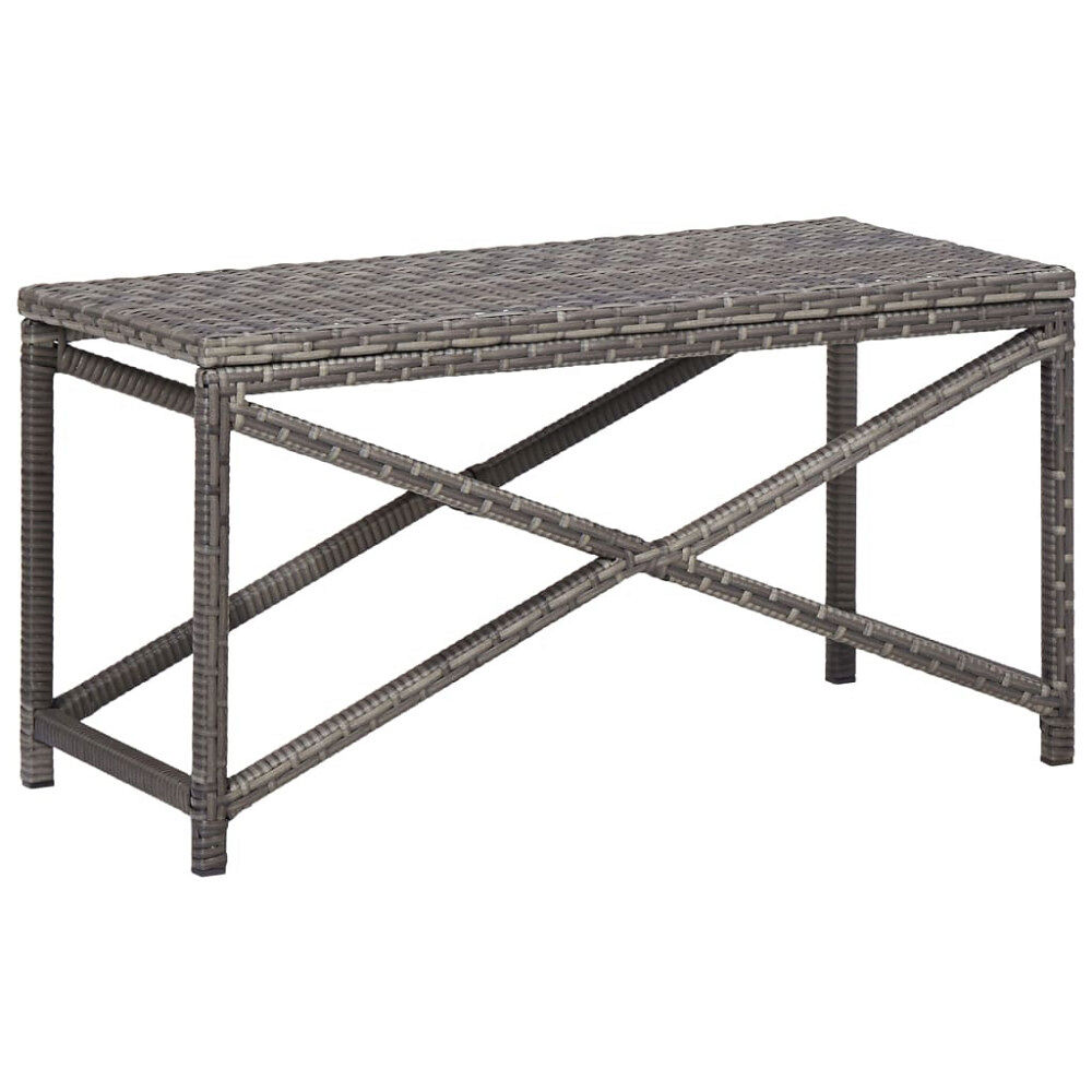 vidaXL Trädgårdsbänk 80 cm konstrotting grå