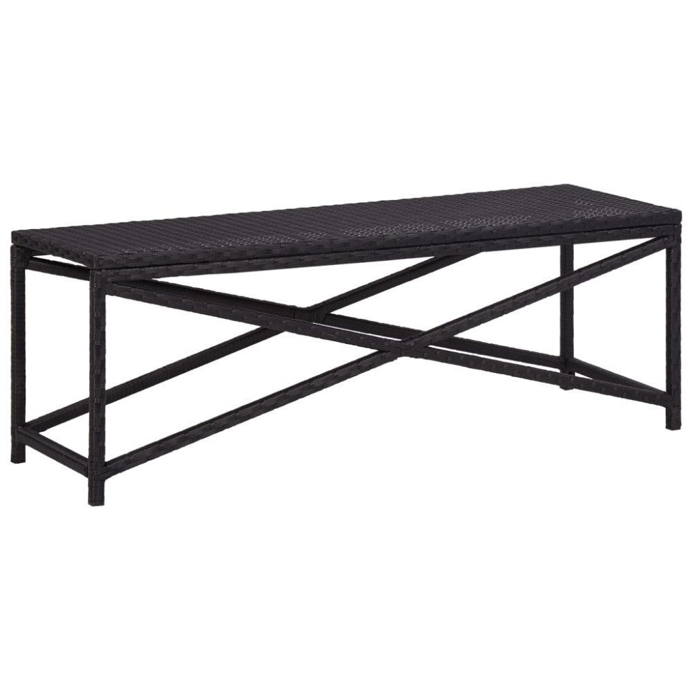 vidaXL Trädgårdsbänk 120 cm konstrotting svart