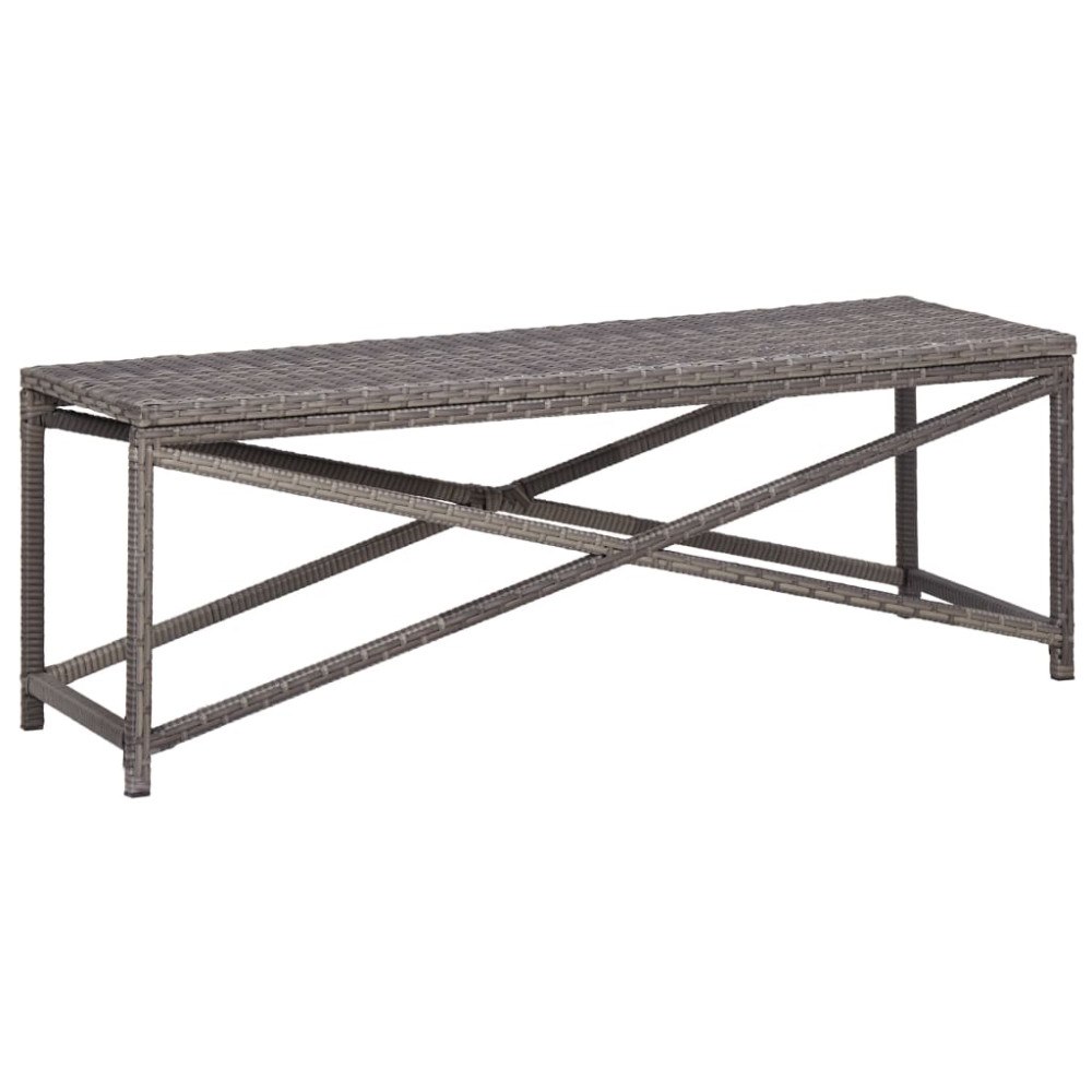 vidaXL Trädgårdsbänk 120 cm konstrotting grå