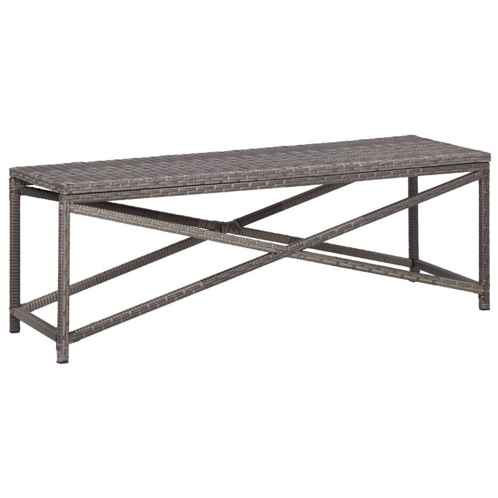 vidaXL Trädgårdsbänk 120 cm konstrotting grå