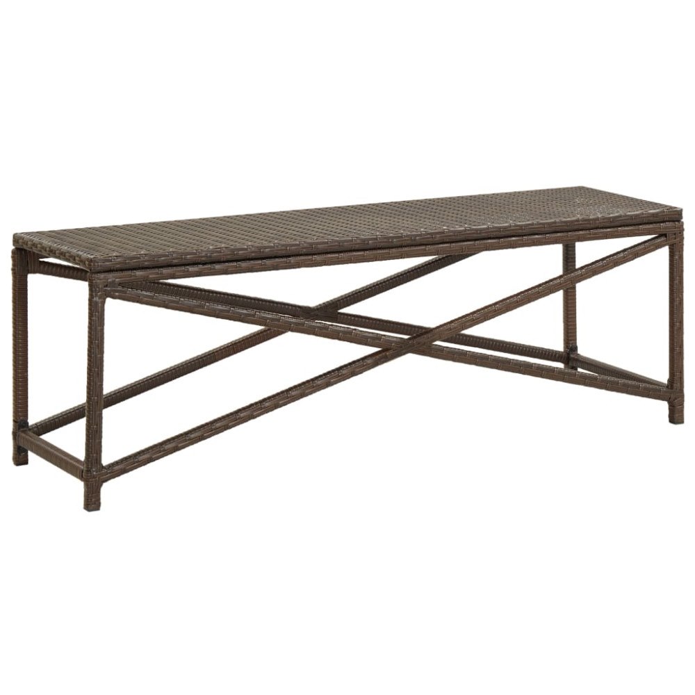 vidaXL Trädgårdsbänk 120 cm konstrotting brun