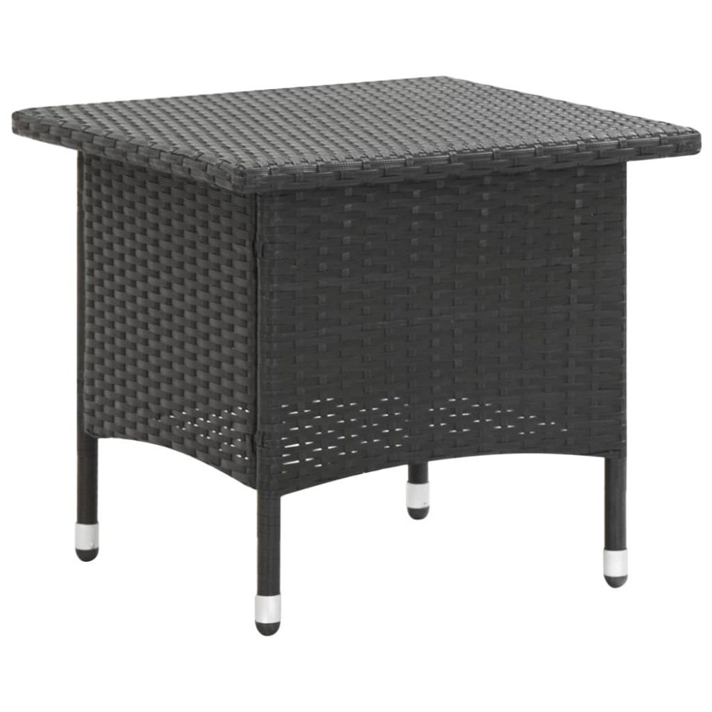 vidaXL Trädgårdsbord svart 50x50x47 cm konstrotting