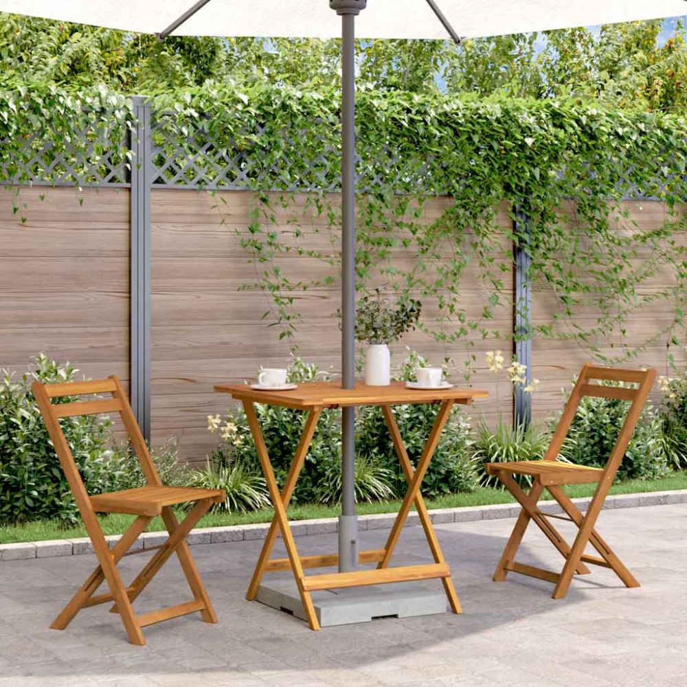 vidaXL Hopfällbart trädgårdsbord 70x70x75 cm massivt akaciaträ