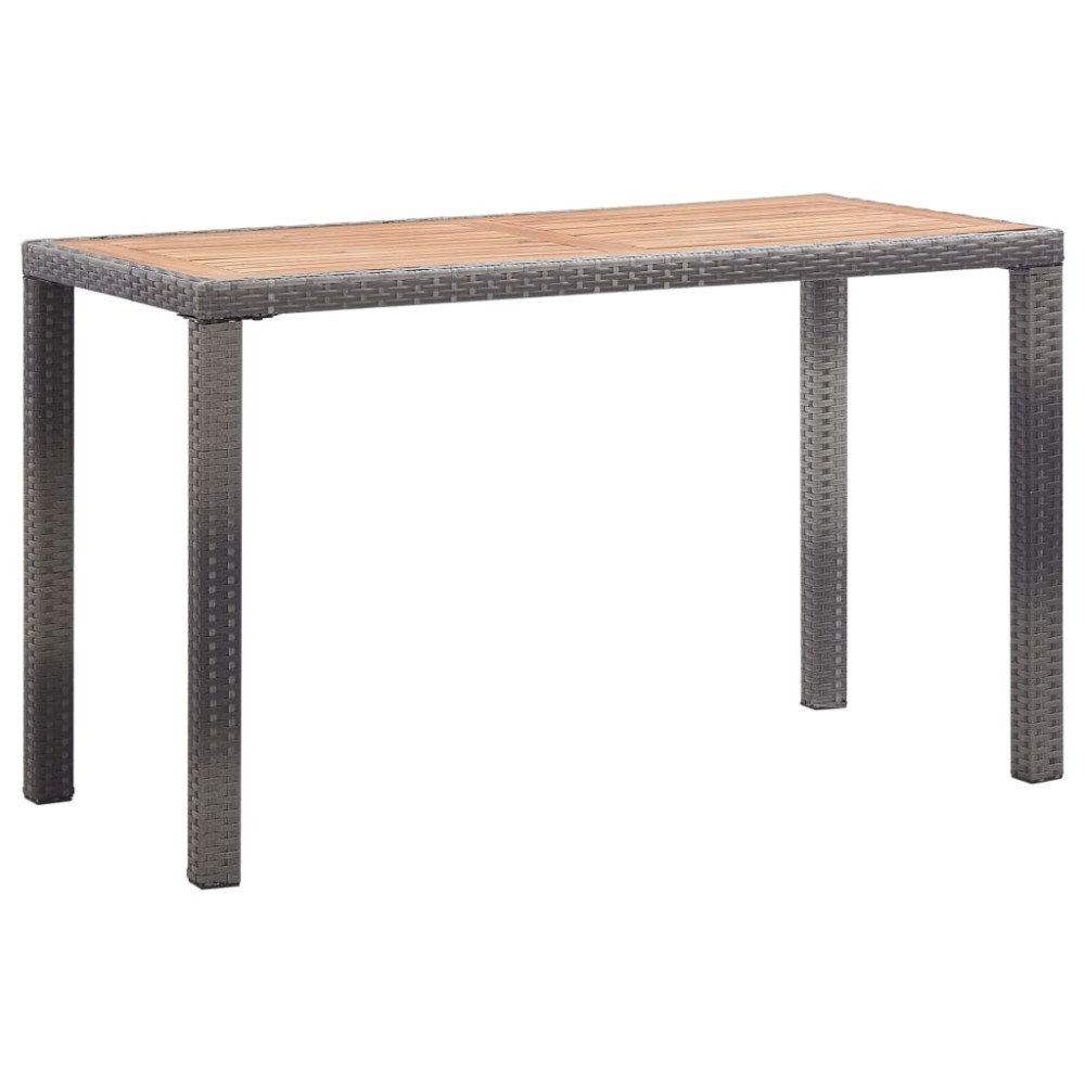 vidaXL Trädgårdsbord antracit och brun 123x60x74 cm massivt akaciaträ