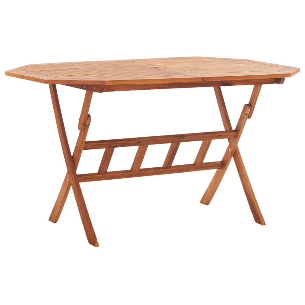 vidaXL Hopfällbart trädgårdsbord 135x85x75 cm massivt akaciaträ