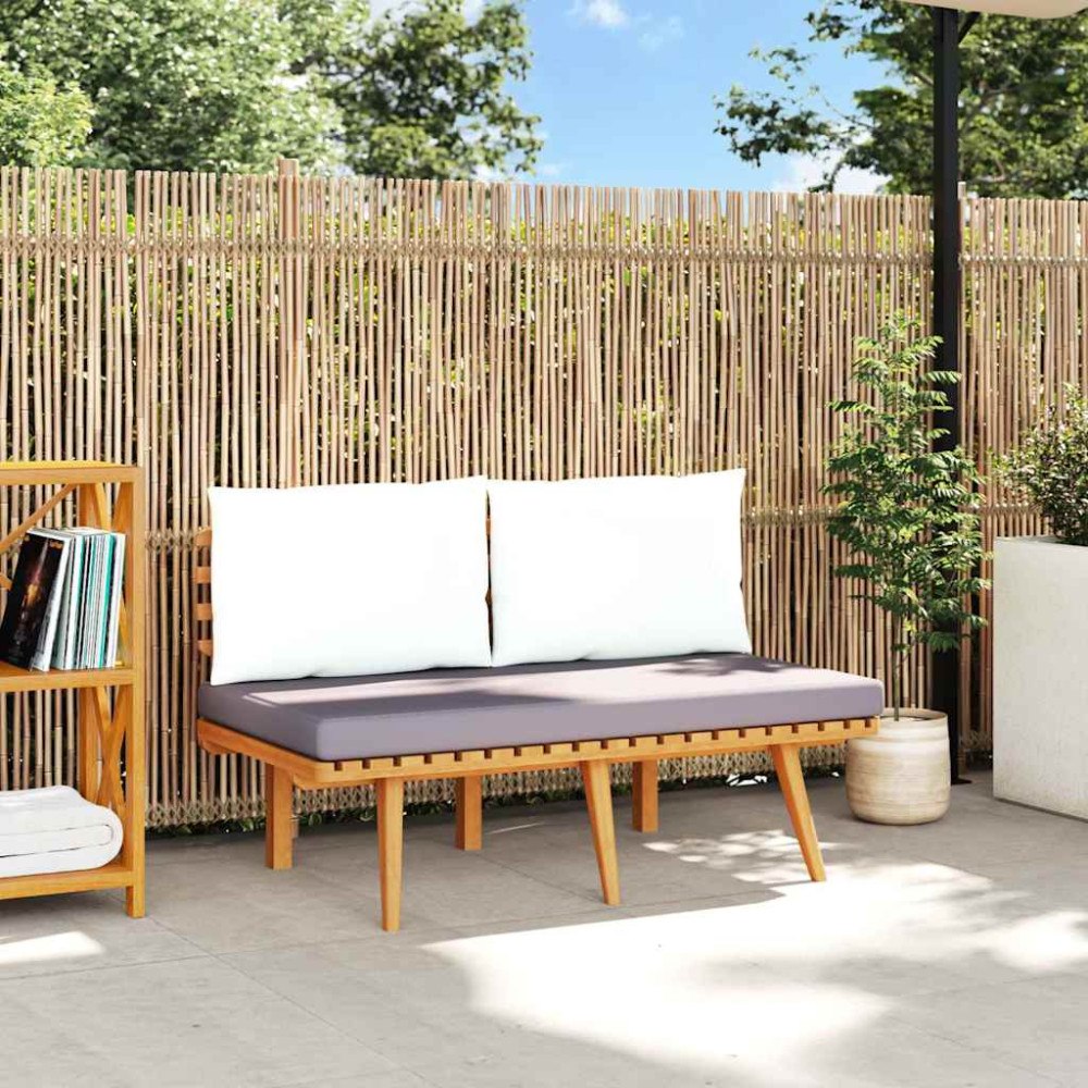 vidaXL Trädgårdsbänk med dynor 115 cm massivt akaciaträ