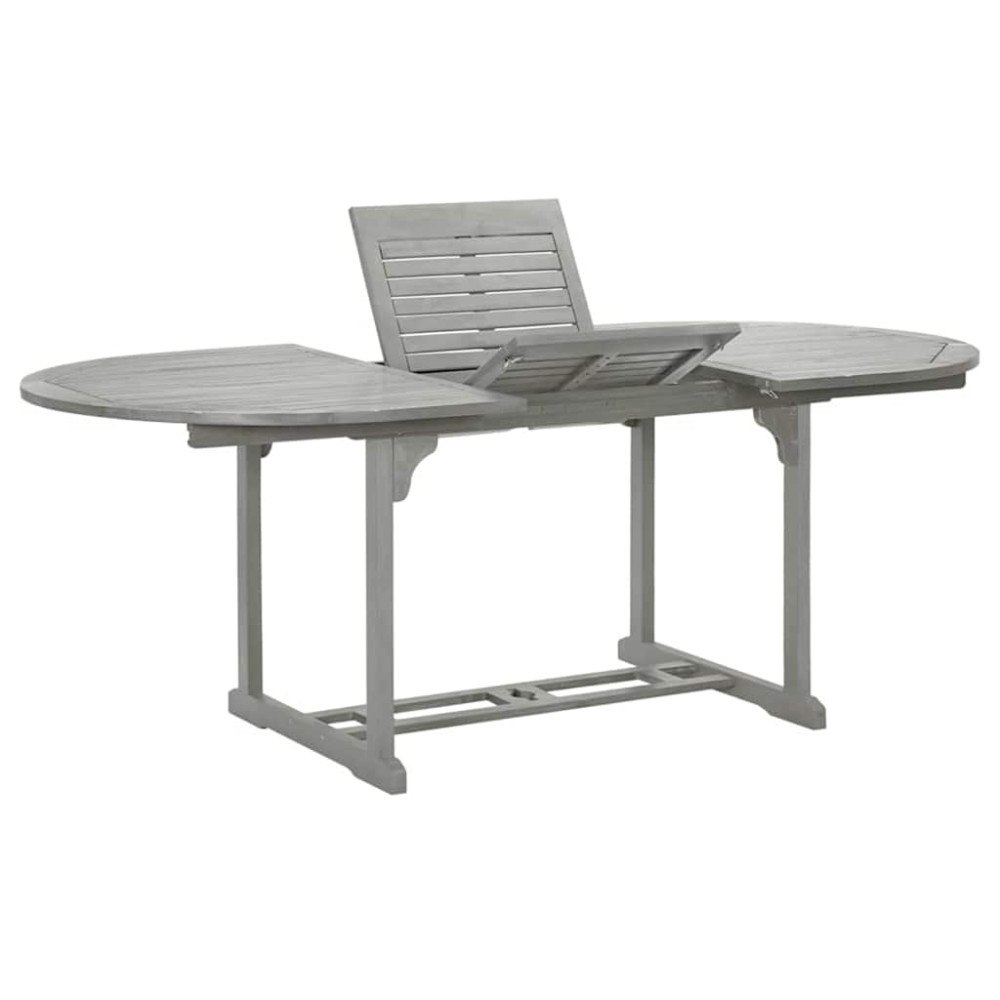 vidaXL Trädgårdsbord grå 200x100x75 cm massivt akaciaträ