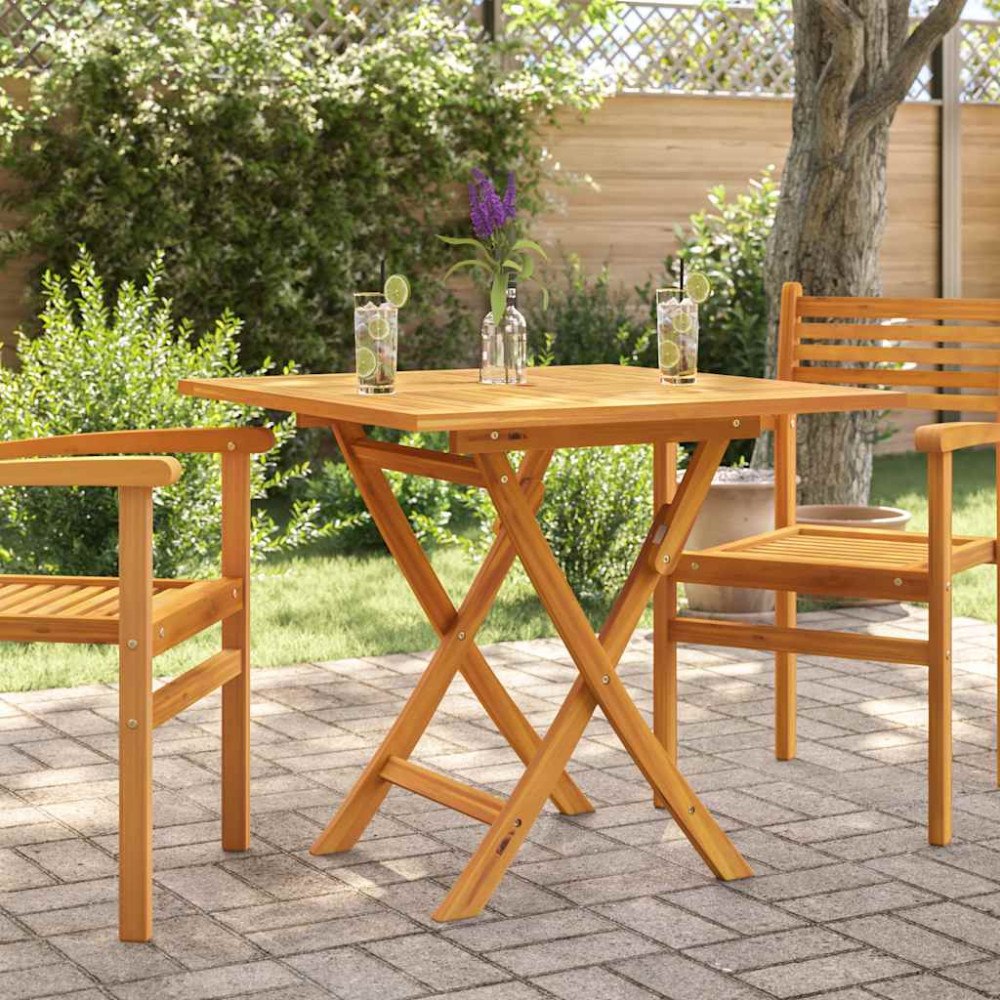 vidaXL Hopfällbart trädgårdsbord 85x85x76 cm massiv teak