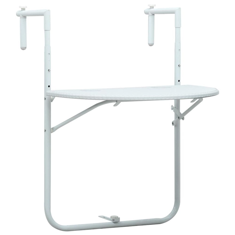 vidaXL Balkongbord vit 60x64x83,5 cm plast konstrotting