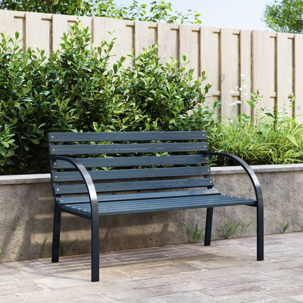 vidaXL Trädgårdsbänk 120 cm grå trä