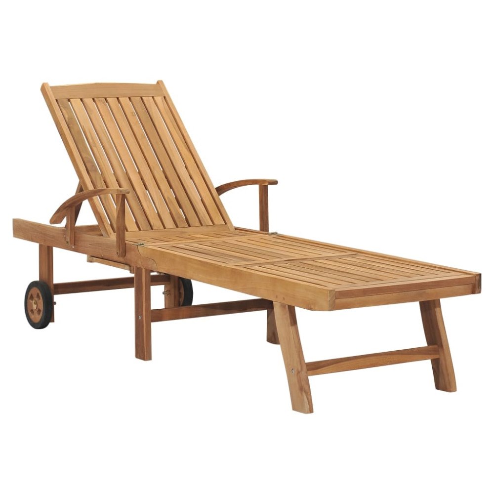 vidaXL Solsäng massiv teak