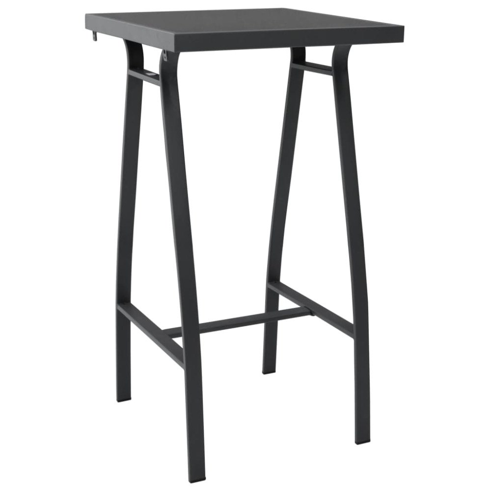 vidaXL Trädgårdsbord svart 60x60x110 cm härdat glas