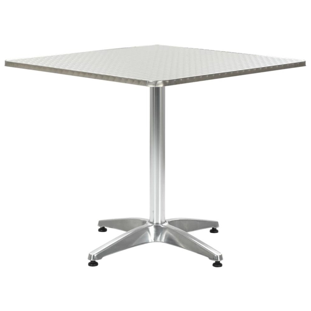 vidaXL Trädgårdsbord silver 80x80x70 cm aluminium