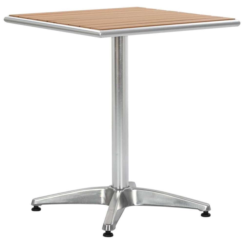 vidaXL Trädgårdsbord silver 60x60x70 aluminium och WPC