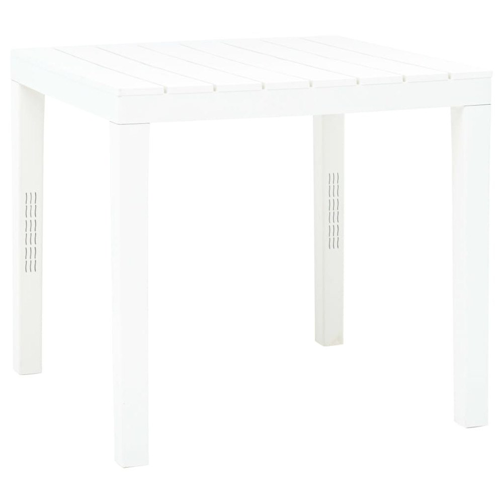 vidaXL Trädgårdsbord vit 78x78x72 cm plast