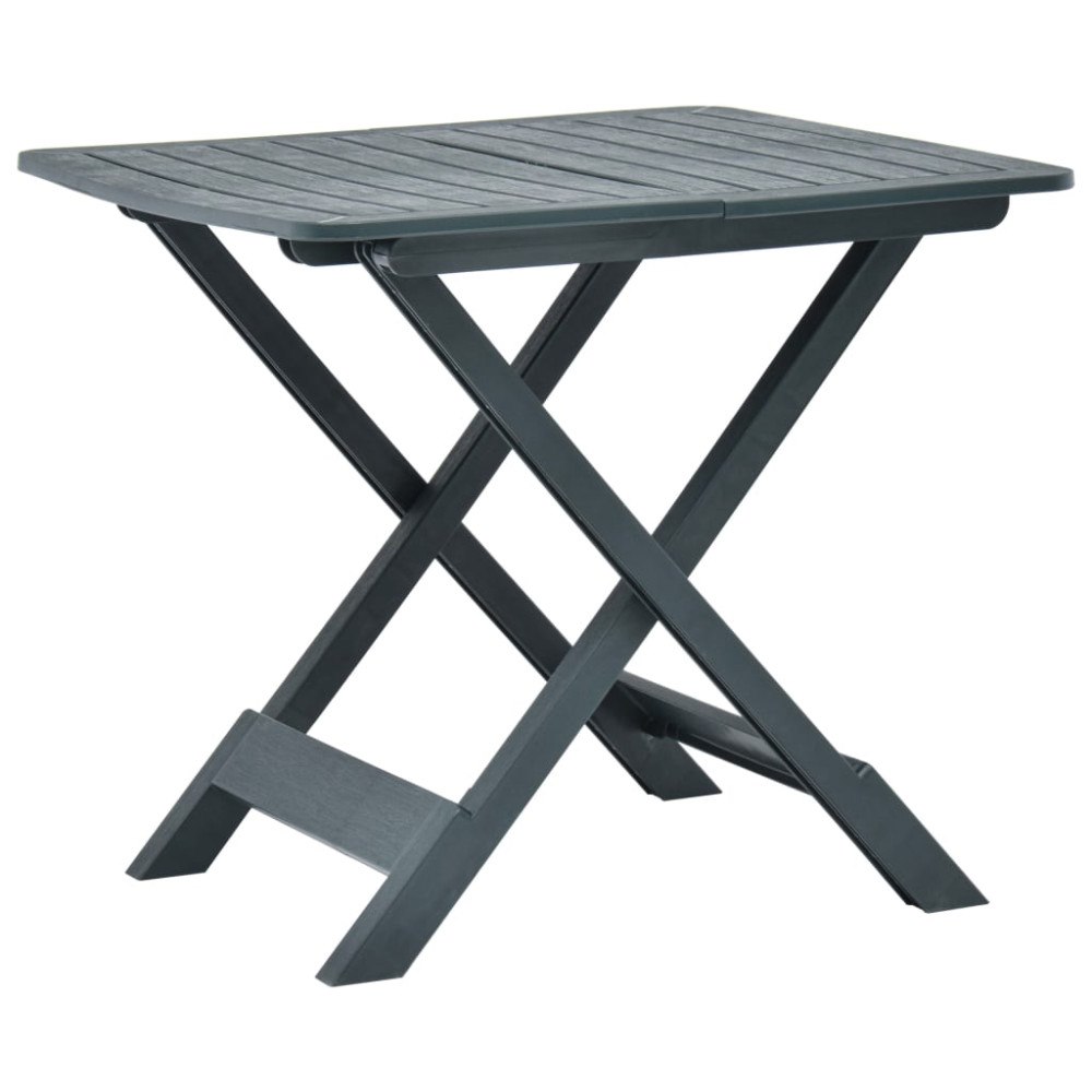 vidaXL Hopfällbart trädgårdsbord grön 79x72x70 cm plast