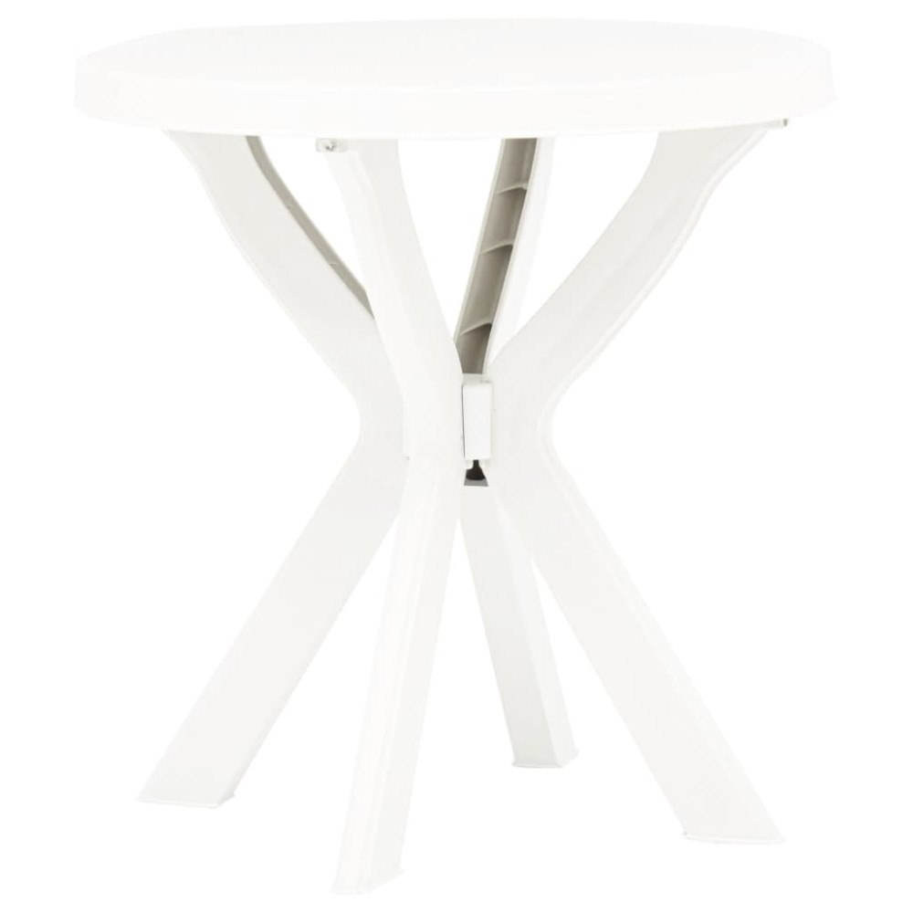 vidaXL Cafébord vit Ø70 cm plast