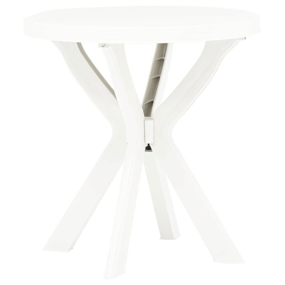vidaXL Cafébord vit Ø70 cm plast