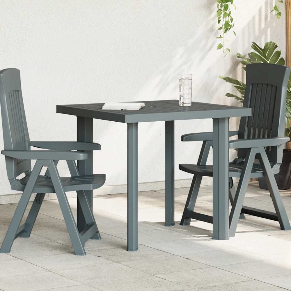 vidaXL Trädgårdsbord grön 80x75x72 cm plast