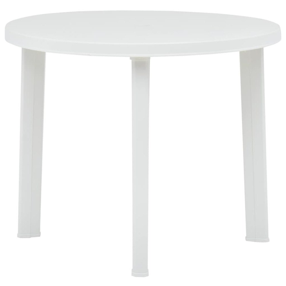 vidaXL Trädgårdsbord vit 89 cm plast