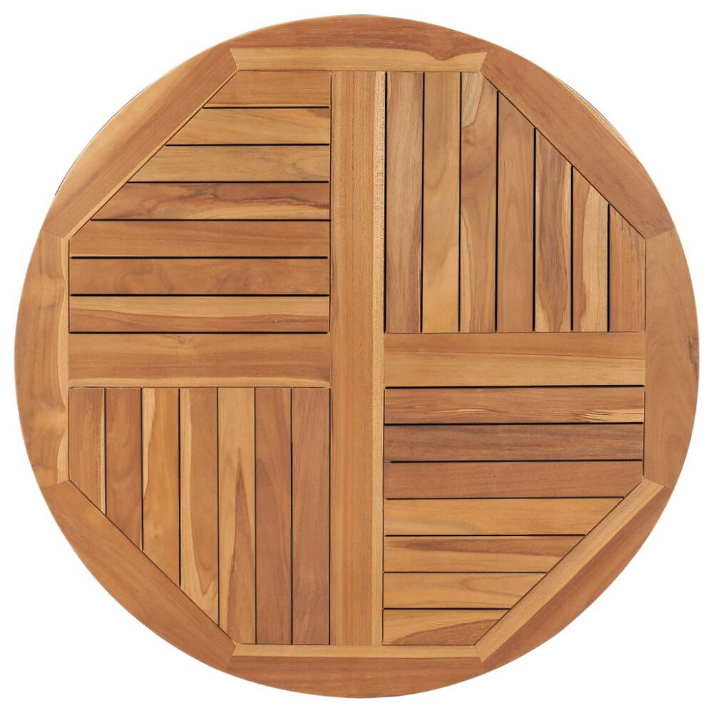 vidaXL Bordsskiva i massiv teak rund 2,5 cm 90 cm