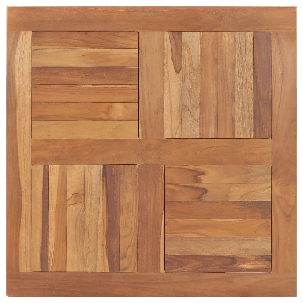 vidaXL Bordsskiva massiv teak fyrkantig 80x80x2,5 cm
