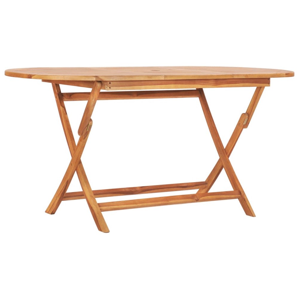 vidaXL Hopfällbart trädgårdsbord 160x80x75 cm massivt teakträ