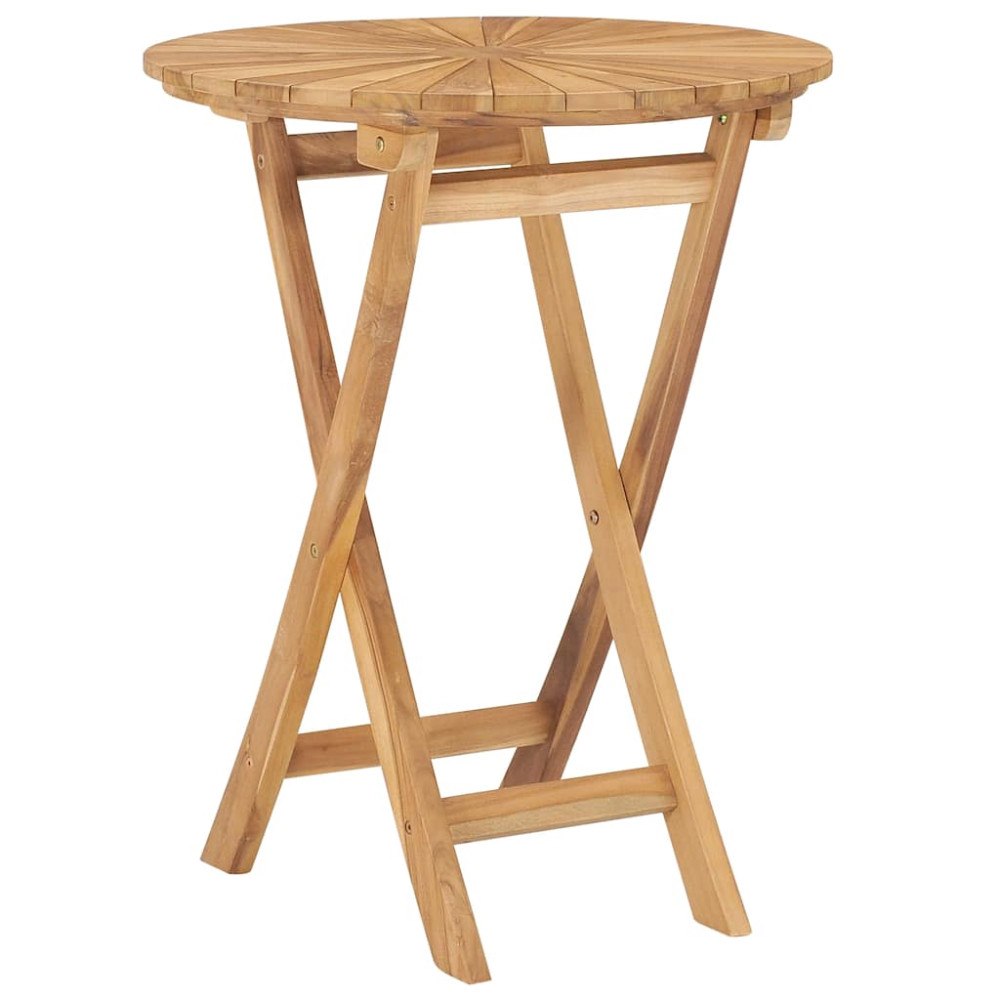vidaXL Hopfällbart trädgårdsbord Ø 60 cm massivt teakträ