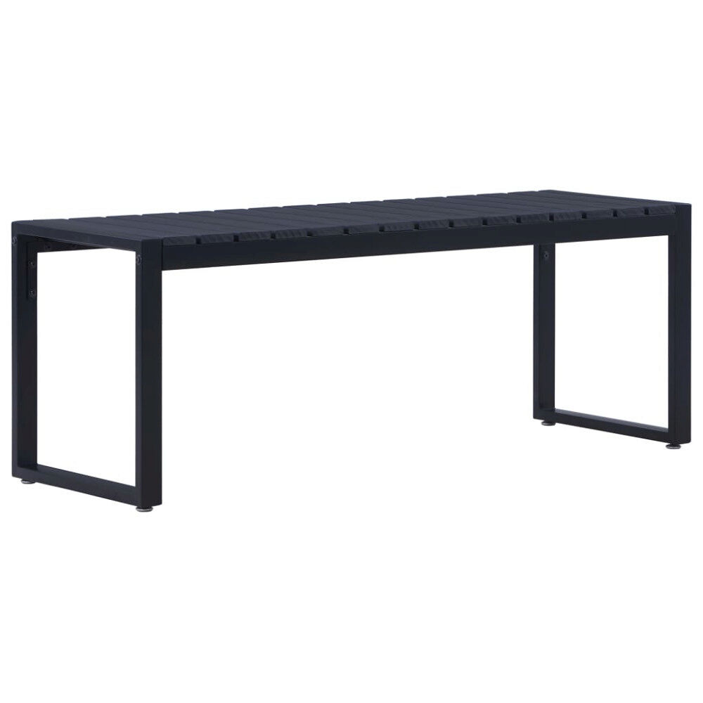 vidaXL Trädgårdsbänk 120,5 cm PS-skiva svart