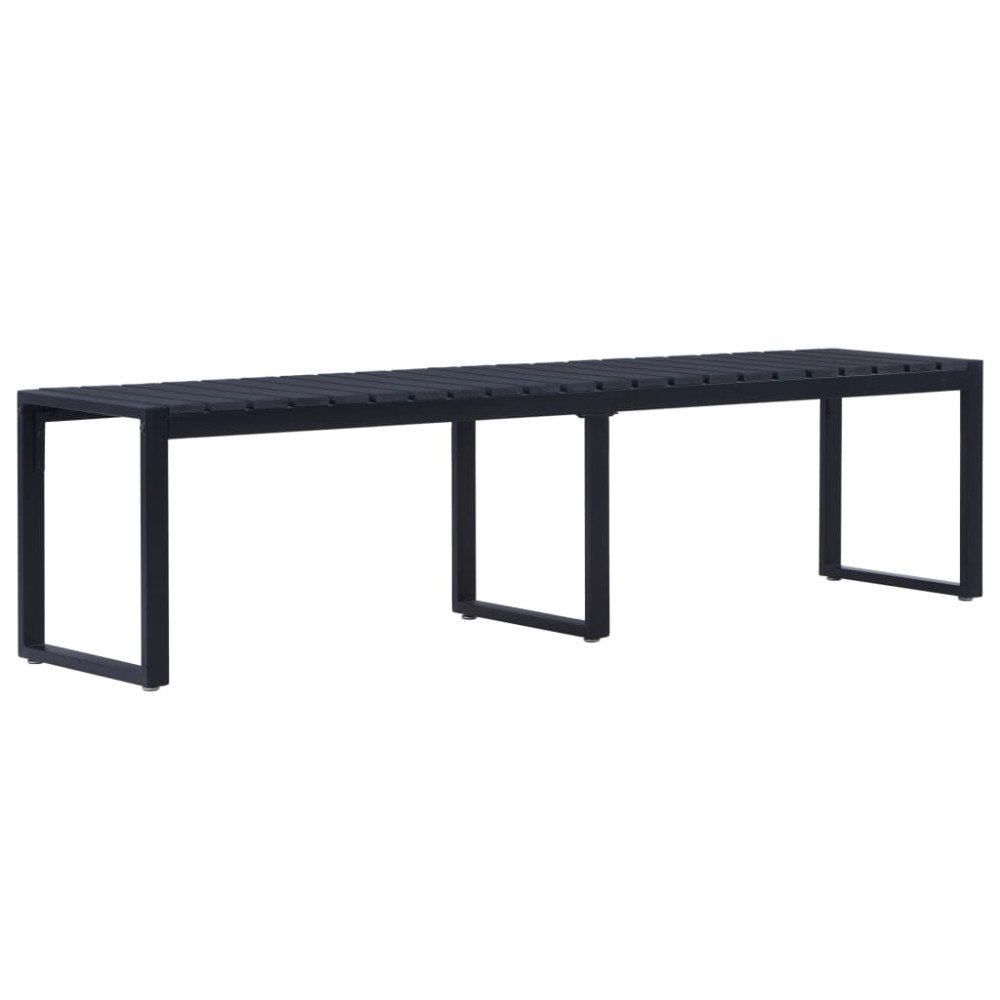 vidaXL Trädgårdsbänk 180 cm PS-skiva svart
