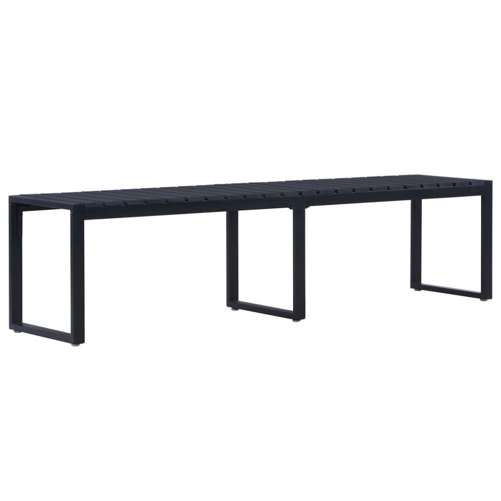 vidaXL Trädgårdsbänk 180 cm PS-skiva svart