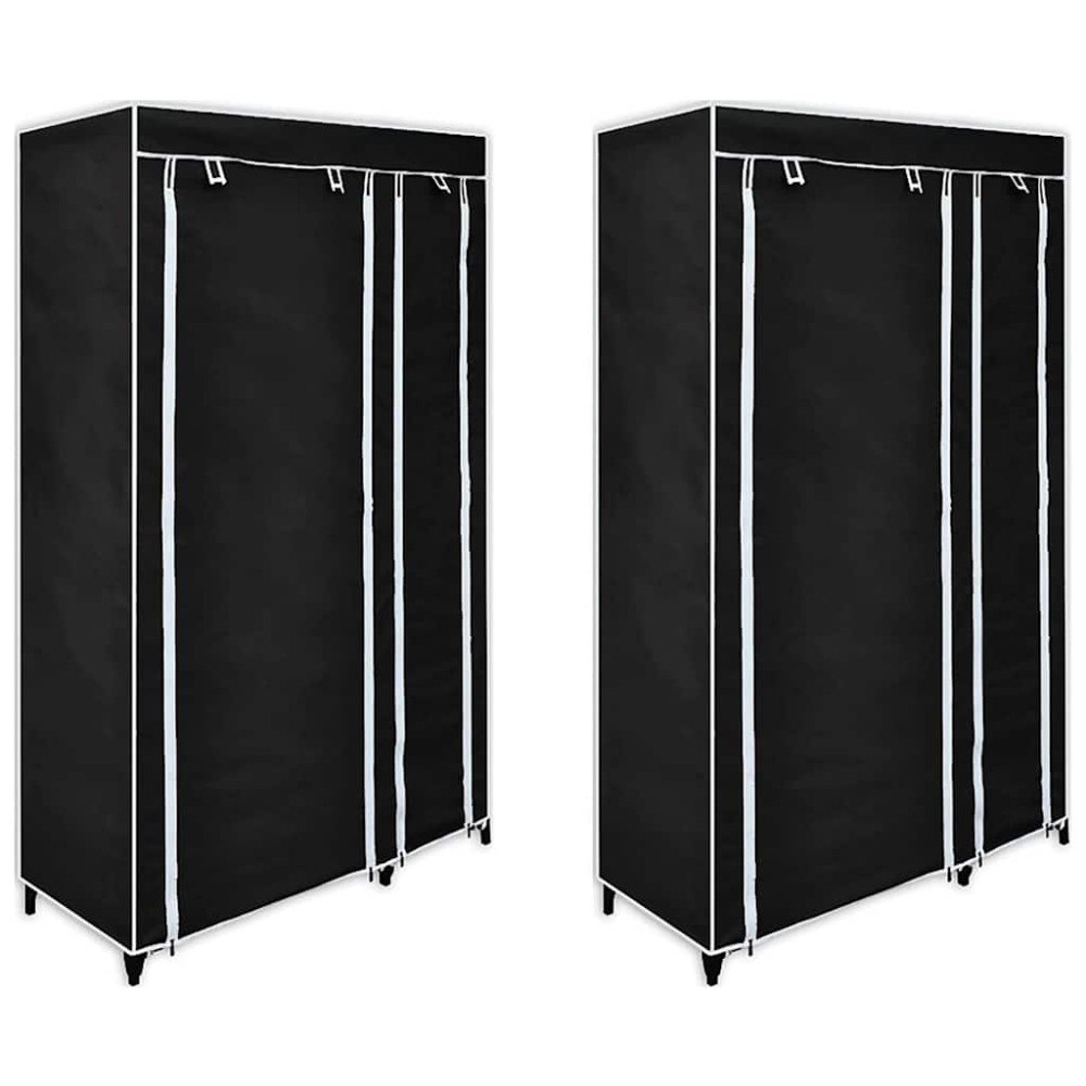 vidaXL Resegarderob tyg 2 st svart