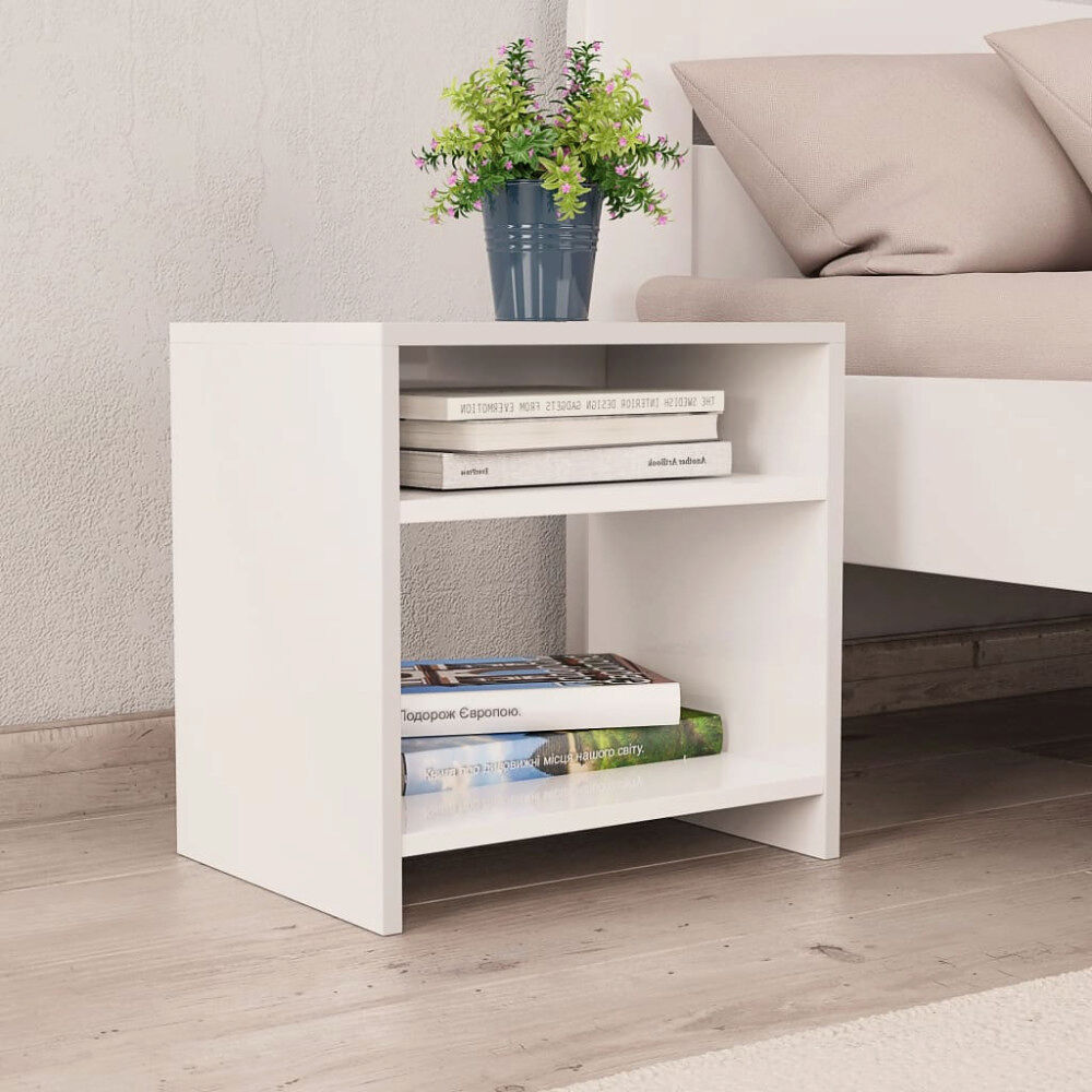 vidaXL Sängbord vit 40x30x40 cm konstruerat trä