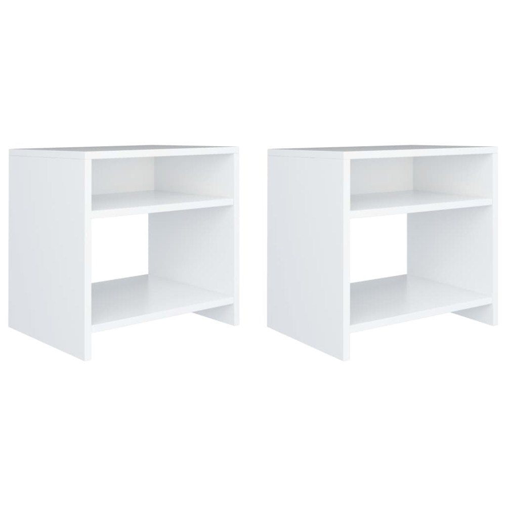 vidaXL Sängbord 2 st vit 40x30x40 cm konstruerat trä