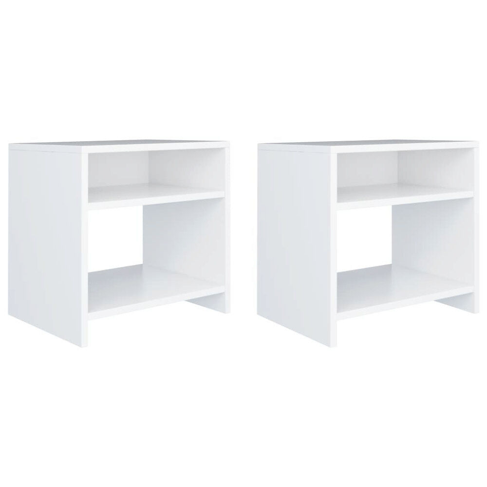 vidaXL Sängbord 2 st vit 40x30x40 cm konstruerat trä