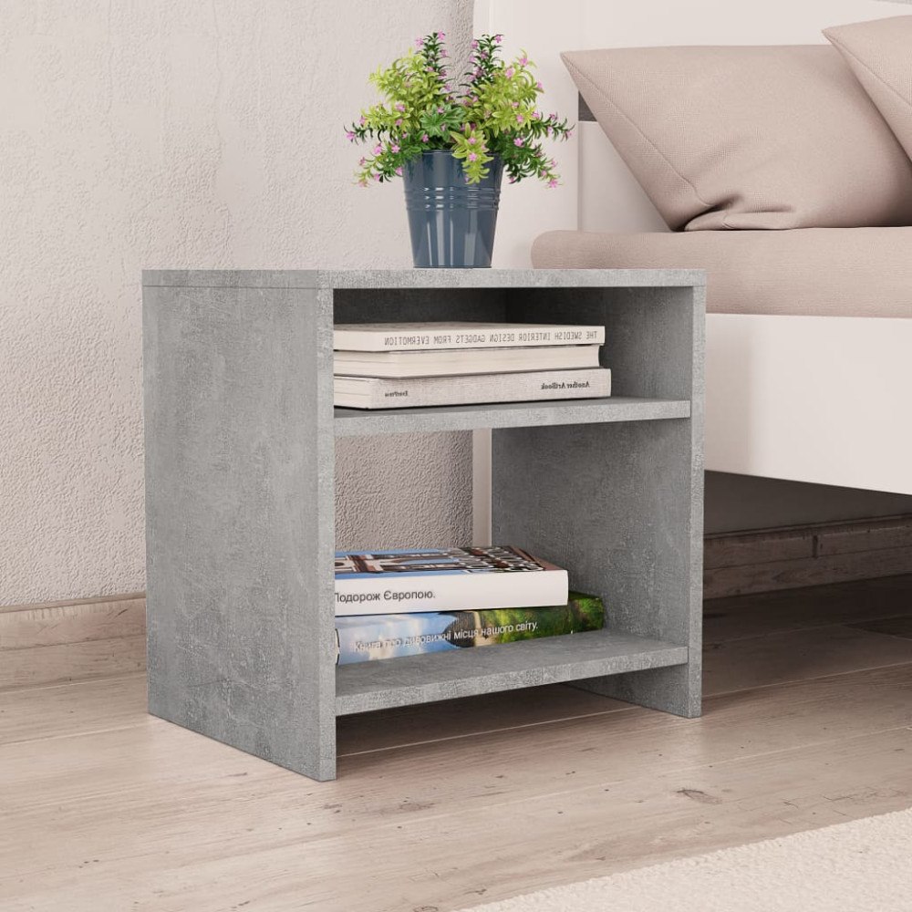 vidaXL Sängbord betonggrå 40x30x40 cm konstruerat trä