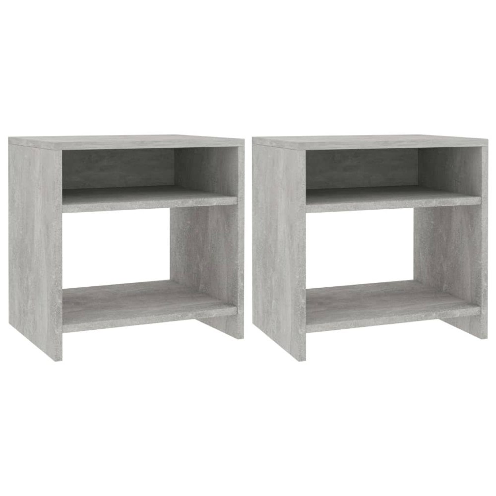 vidaXL Sängbord 2 st betonggrå 40x30x40 cm konstruerat trä