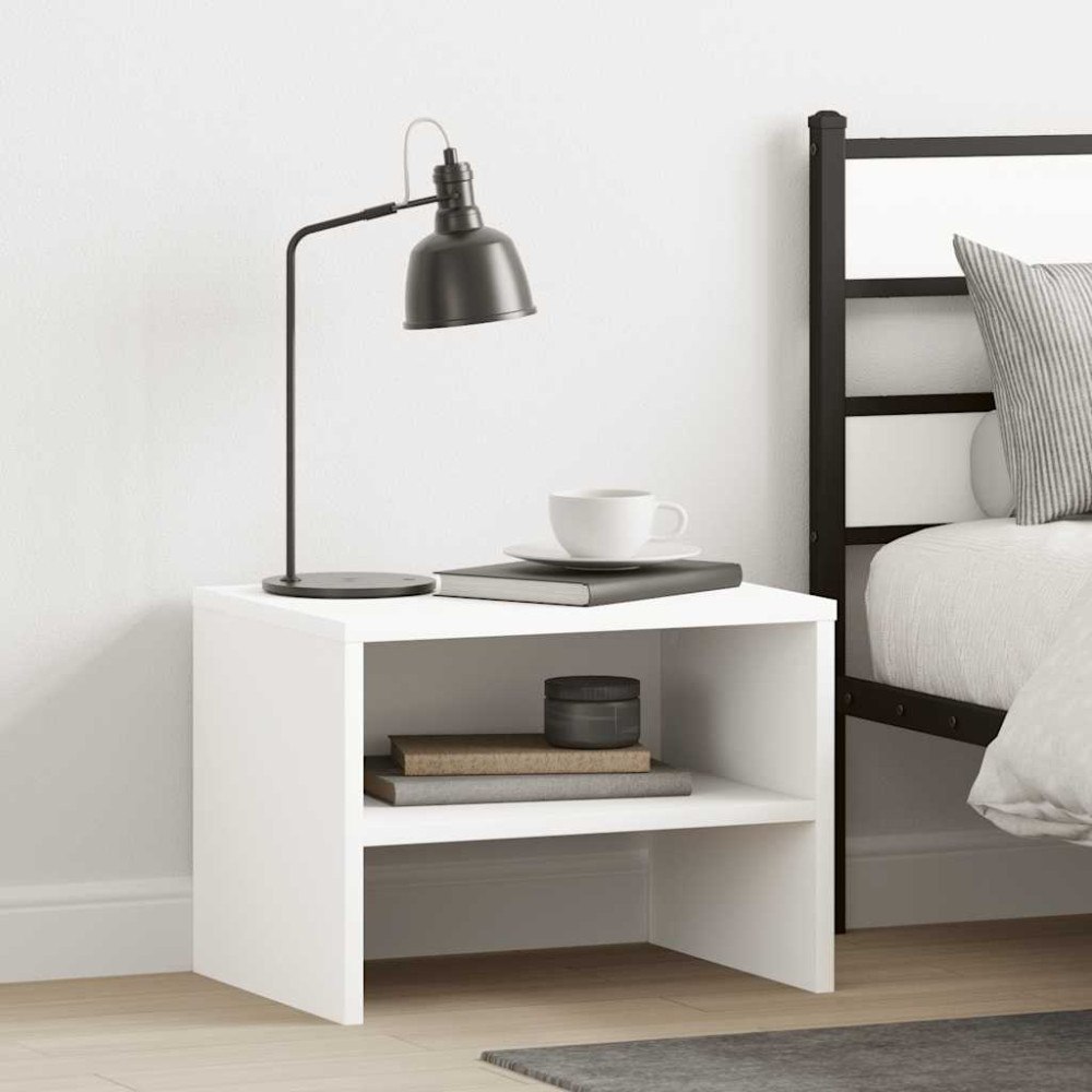 vidaXL Sängbord vit 40x30x30 cm konstruerat trä
