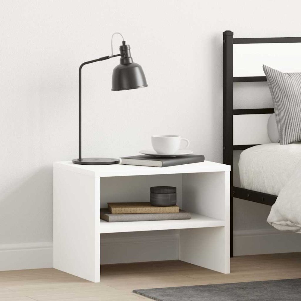 vidaXL Sängbord 2 st vit 40x30x30 cm konstruerat trä