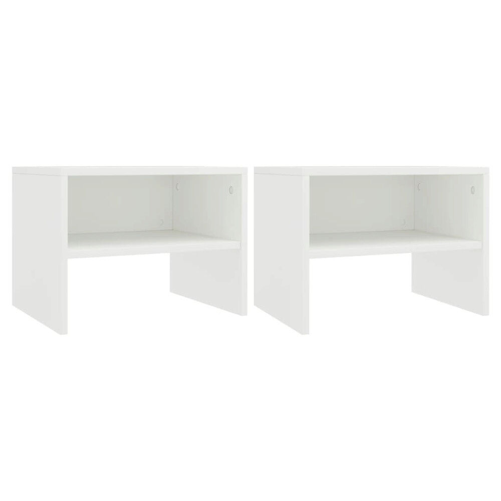 vidaXL Sängbord 2 st vit 40x30x30 cm konstruerat trä