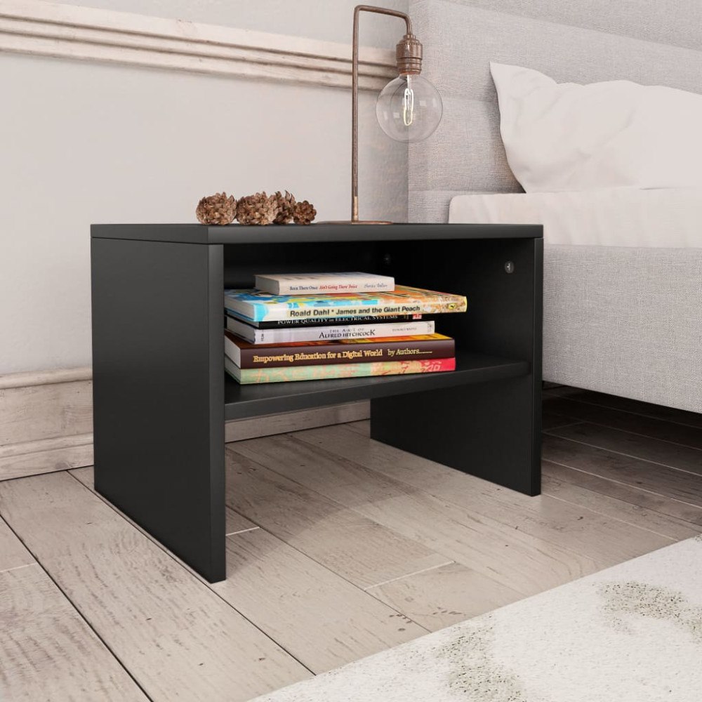 vidaXL Sängbord svart 40x30x30 cm konstruerat trä