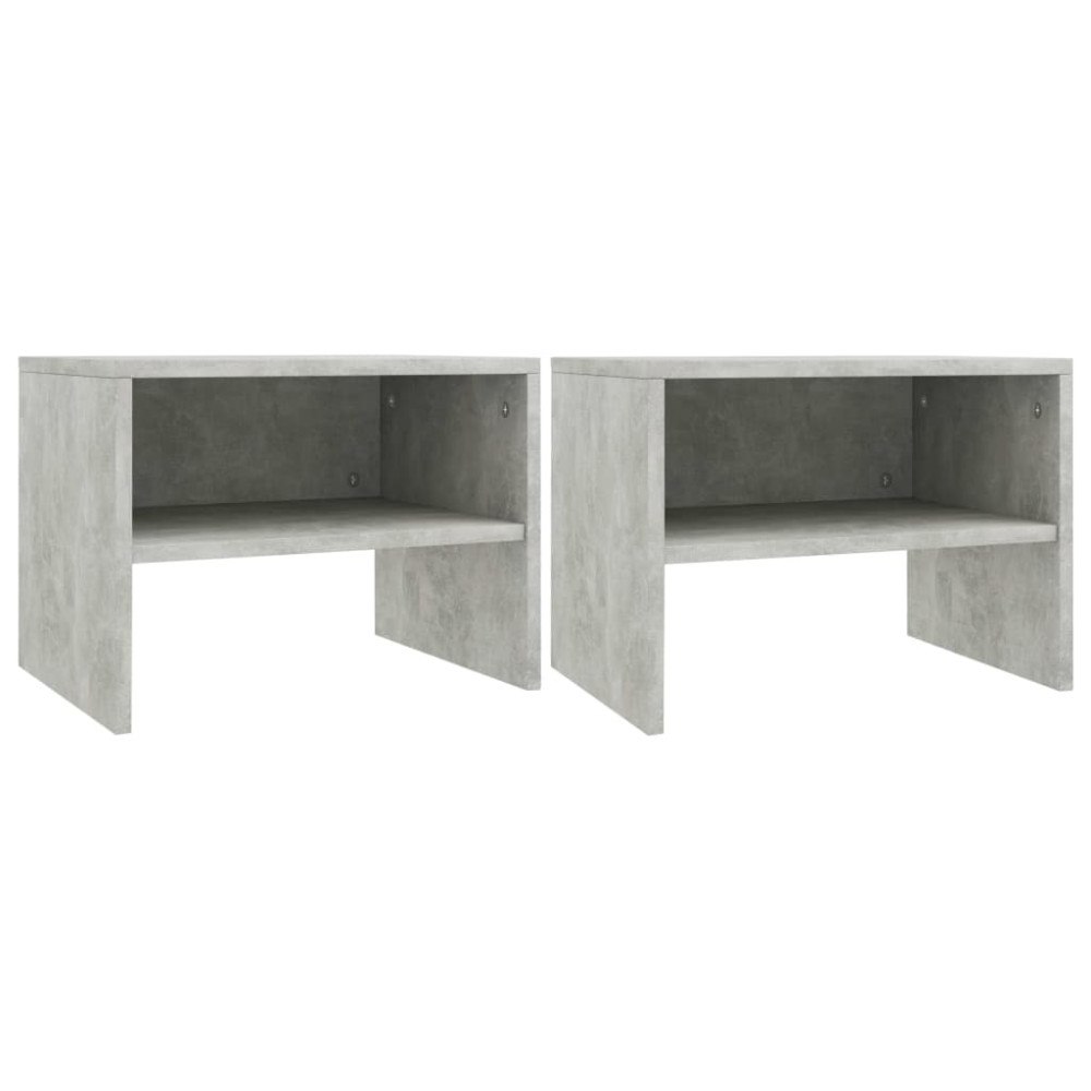 vidaXL Sängbord 2 st betonggrå 40x30x30 cm konstruerat trä