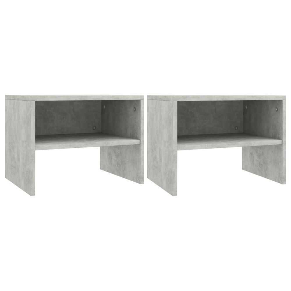 vidaXL Sängbord 2 st betonggrå 40x30x30 cm konstruerat trä