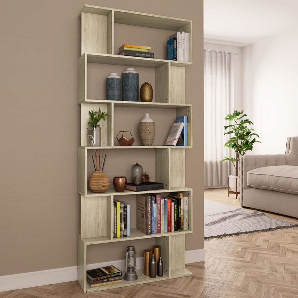 vidaXL Bokhylla/Rumsavdelare sonoma-ek 80x24x192 cm konstruerat trä