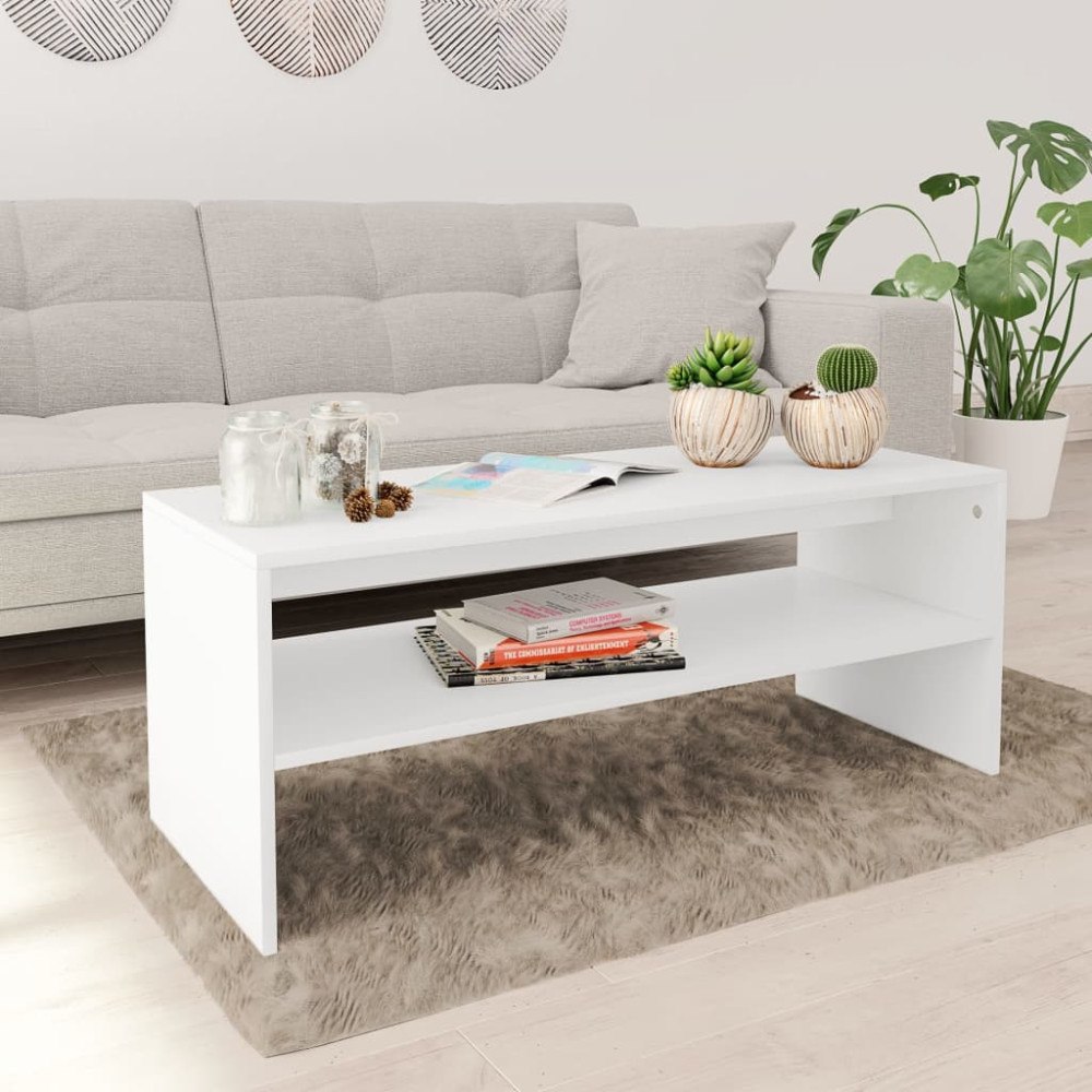 vidaXL Soffbord vit 100x40x40 cm konstruerat trä