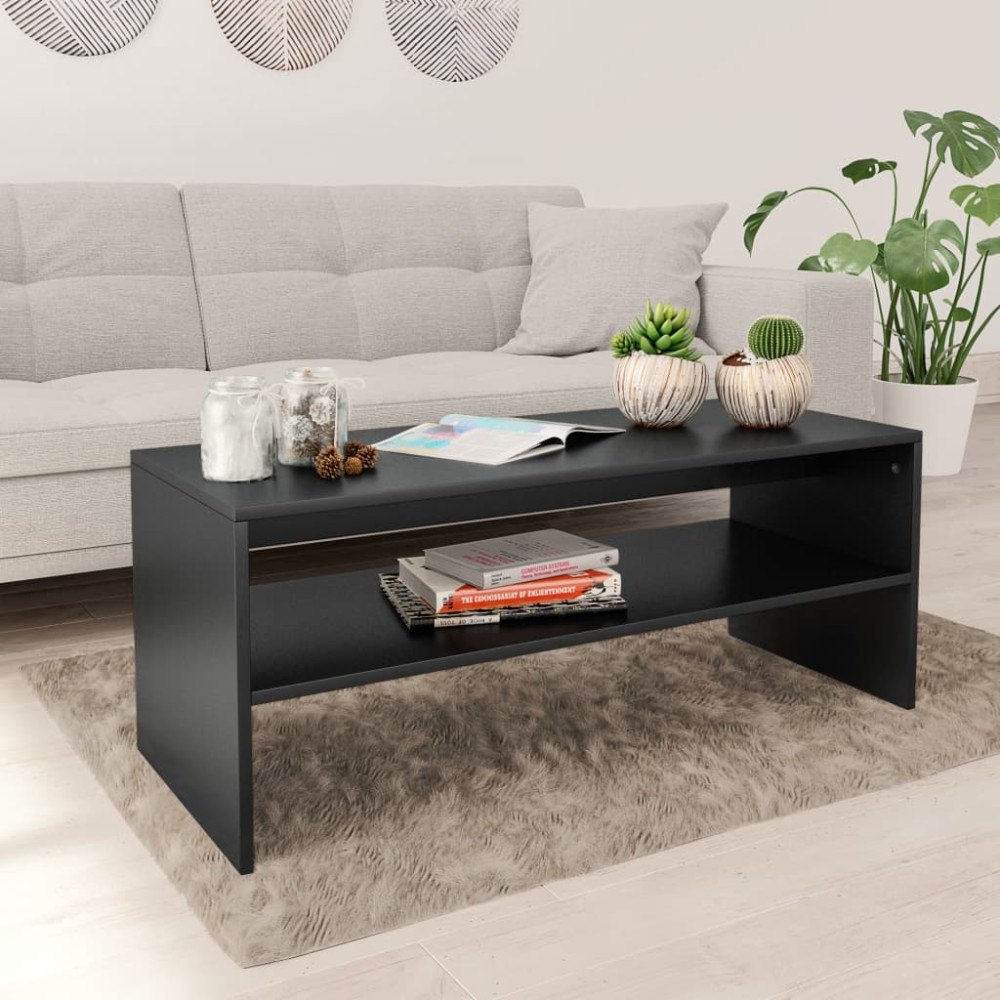 vidaXL Soffbord svart 100x40x40 cm konstruerat trä